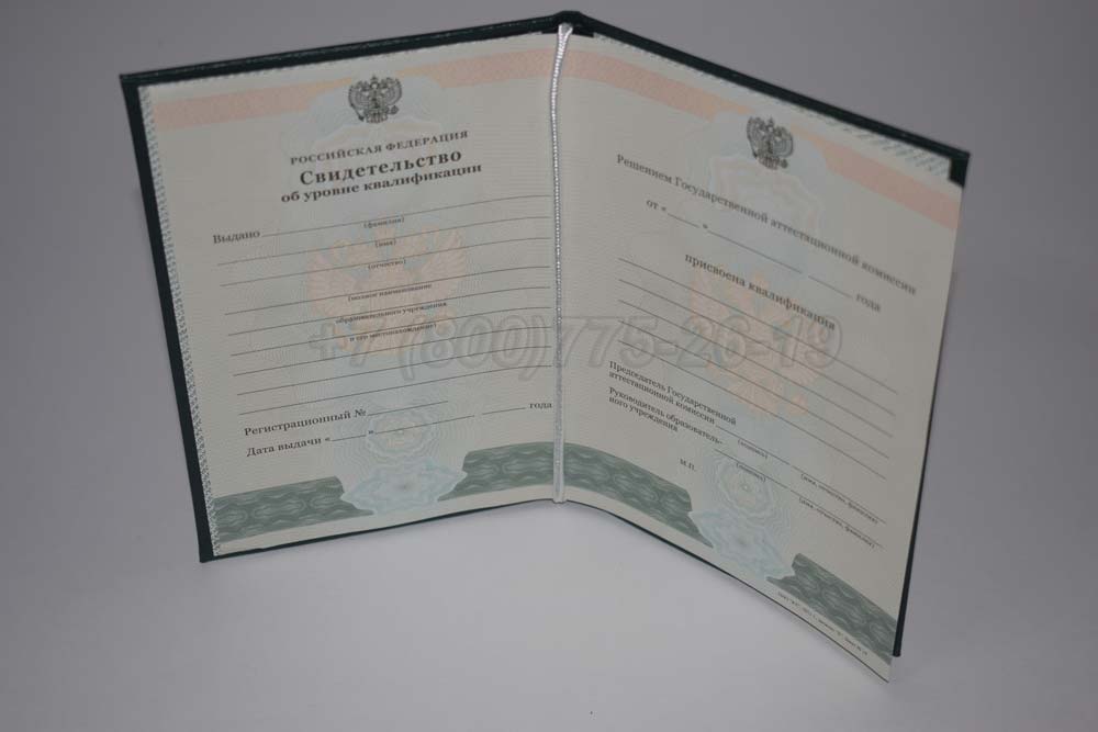 Свидетельство об уровне квалификации Гознак 1994-2025 год выпуска г.Красноярск