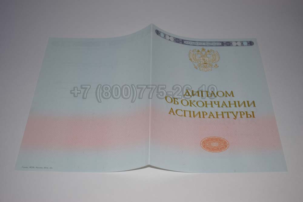 Бланк диплома аспирантуры Гознак 2014-2025 год выпуска г.Красноярск