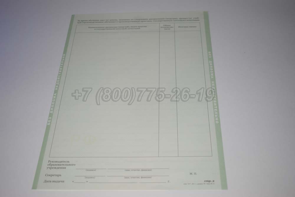 Приложение к диплому ПТУ Гознак 2011-2025 год выпуска г.Красноярск