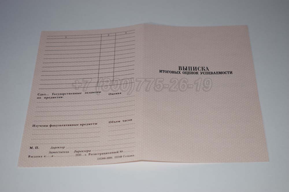 Выписка к диплому ПТУ Гознак 1994-2006 год выпуска г.Красноярск