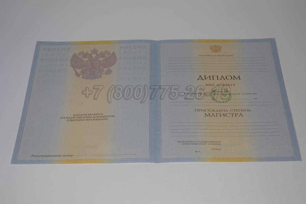 Бланк диплома магистра Гознак 2009-2010 год выпуска г.Красноярск