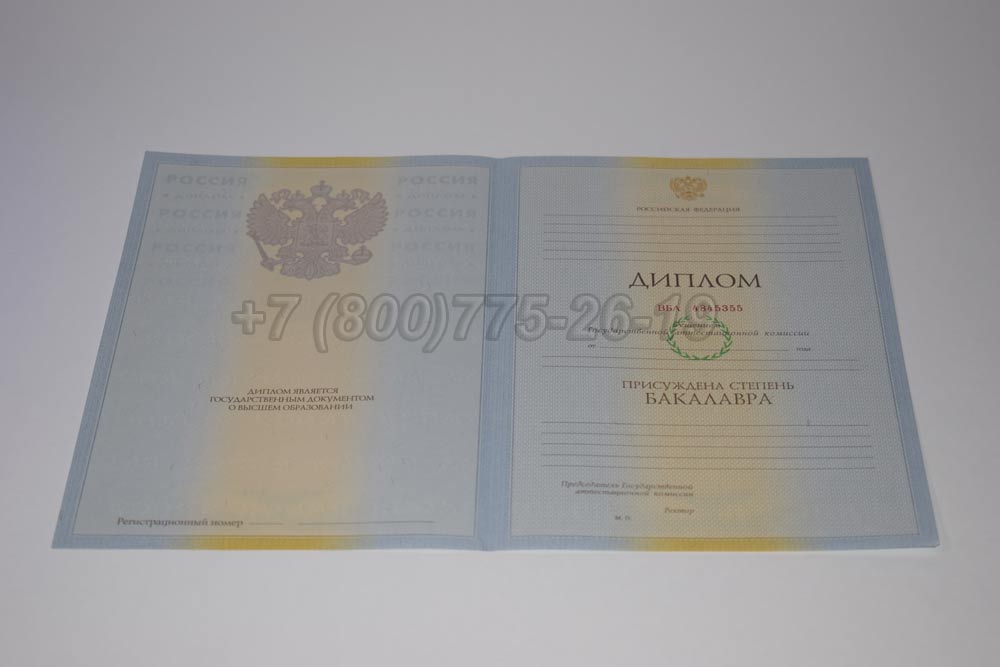 Бланк диплома бакалавра Гознак 2009-2010 год выпуска г.Красноярск