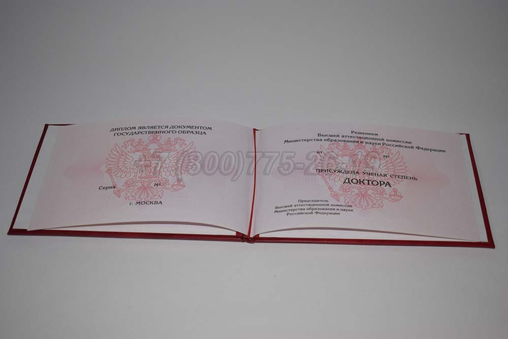 Диплом доктора наук Гознак 2013-2025 год выпуска г.Красноярск