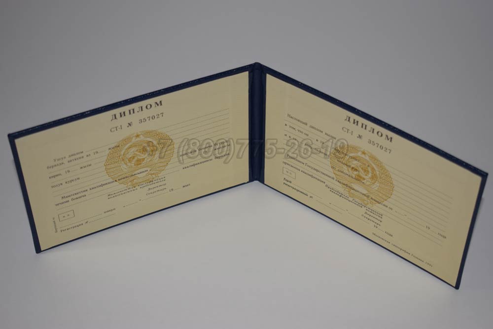 Диплом техникума Киргизской ССР Гознак 1975-1991 год выпуска г.Красноярск