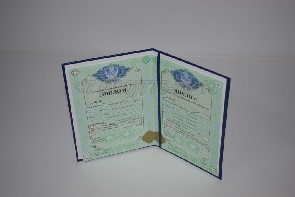 Диплом техникума Казахстана Гознак 2014-2025 год выпуска г.Красноярск