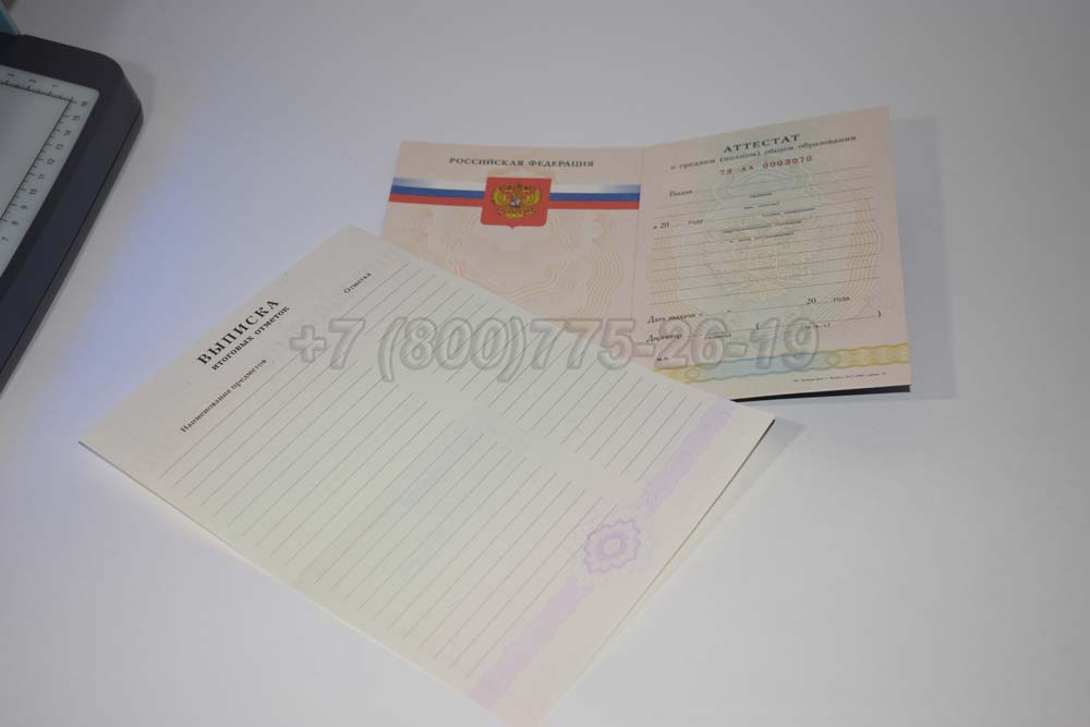 Аттестат за 11 класс Гознак 2008-2009 год выпуска г.Красноярск